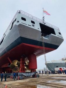 India's Seventh Talwar Class Frigate 'Tushil' Launched At Yantar Shipyard