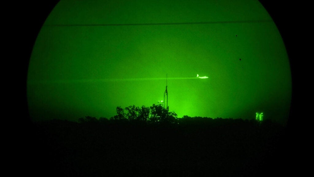 A U.S. Air Force Reserve C-130H Hercules aircraft assigned to the 910th Airlift Wing, equipped with a Modular Aerial Spray System, conducts nighttime mosquito control aerial spray operations over Lake Charles, Louisiana, in the aftermath of Hurricane Delta, Oct. 21, 2020. The C-130s have been spraying since Oct. 20, 2020, and have treated approximately 300,000 acres to date. At the request of FEMA, and upon approval by the Department of Defense, U.S. Northern Command activated the 910th AW to provide aerial spray capability to assist civil authorities in Louisiana. Air Forces Northern, U.S. Northern Command's U.S. Air Force air component command, is the DoD operational lead for the mission. The 910th AW is home to the Department of Defense's only aerial spray capability and dedicated aerial spray maintenance flight. The last time the 910th AW supported Federal Emergency Management Agency hurricane recovery efforts with its aerial spray mission was 2017, when they treated 2.7 million acres of affected areas following Hurricane Harvey. (U.S. Air Force photo by Senior Airman Noah J. Tancer)