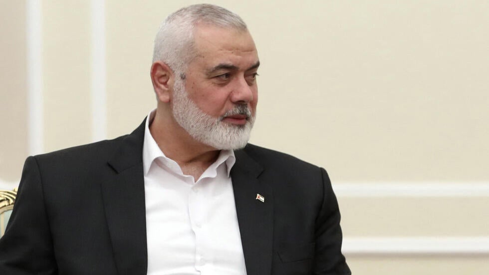 Hamas political chief Ismail Haniyeh during a visit to the Iranian President on 30 July (Iranian Presidential Office)