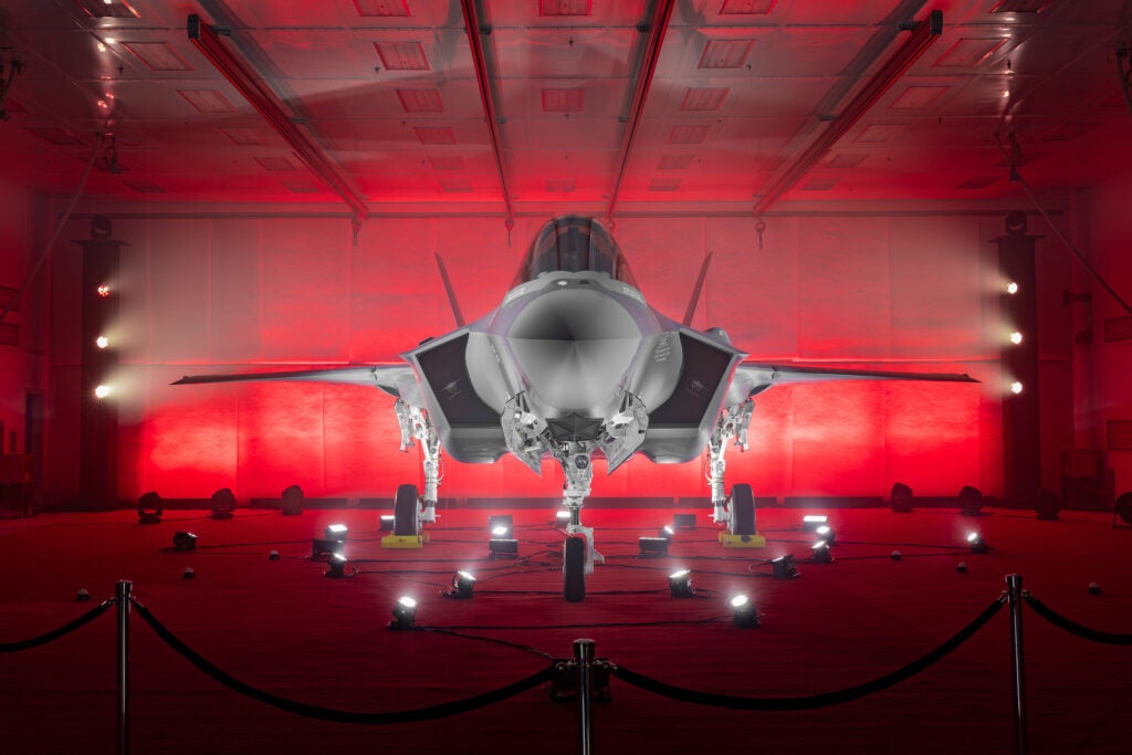 Poland's first F-35A at its August 28 rollout ceremony (Lockheed Martin)