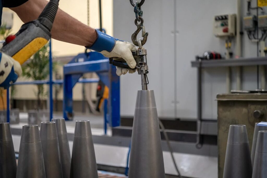 Artillery shells being assembled at a Nammo production facility (Nammo)