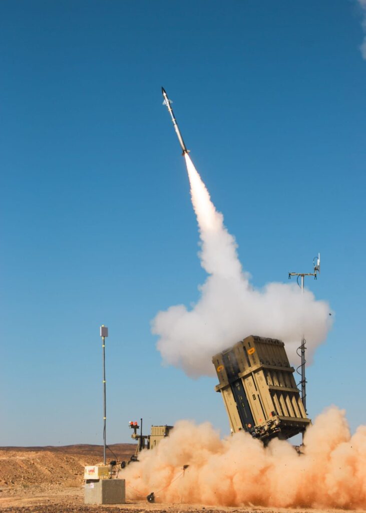 Rafael Advanced Defense Systems handout photograph of a Iron Dome interceptor test launch