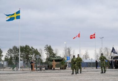 Swedish Battalion Transfer of Authority Ceremony at Camp Valdermar in Adazi Military Base, Latvia, on 7 February, 2025. Photo Credit: NATO Multinational Brigade Latvia Imagery