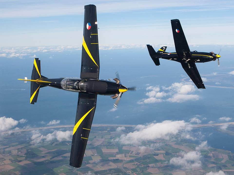 Two Royal Netherlands Air Force PC-7 trainers (Royal Netherlands Air Force)