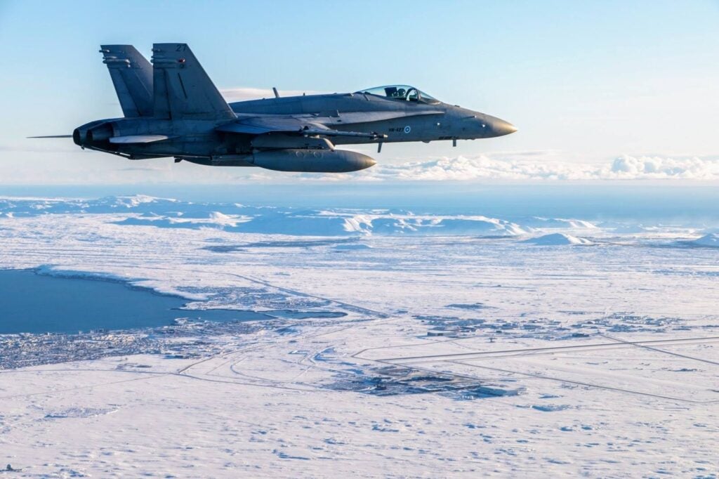 A Finnish F/A-18 Hornet over Iceland (Anne Torvinen/Finnish Air Force)