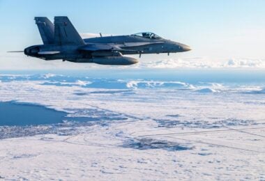 A Finnish F/A-18 Hornet over Iceland (Anne Torvinen/Finnish Air Force)