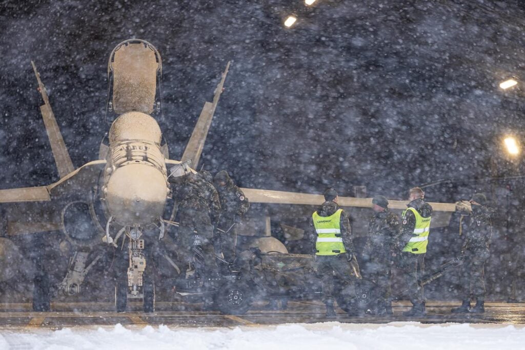 A Finnish F/A-18 Hornet at Keflavik Air Base (Anne Torvinen/Finnish Air Force)