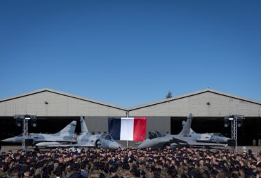 French presidency handout photo of French President Emmanuel Macron's March 18, 2025 visit to the Luxeuil-Saint-Sauveur air base